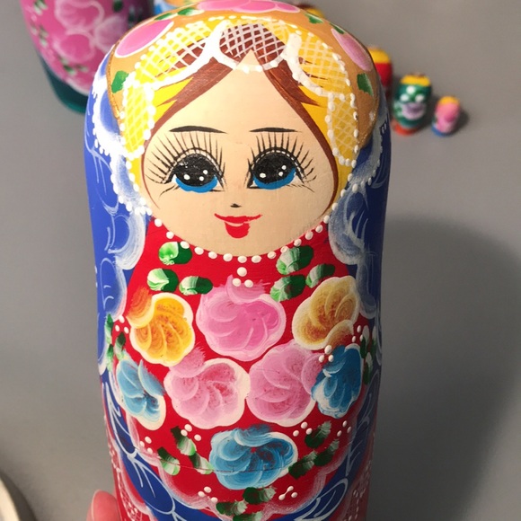 Russian Nesting Dolls Matryoshka (7 piece set) wooden hand painted - Picture 15 of 16